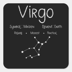Retro Leo Zodiac Sign Constellation Astrology Gift Square Sticker