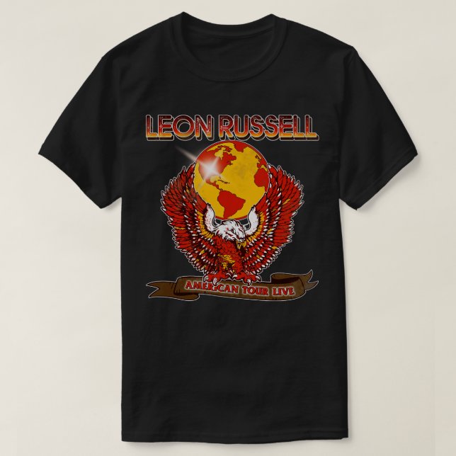 Retro Leon Russell Tour Eagle Design T-Shirt (Design Front)