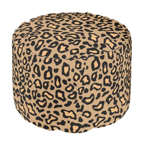 Retro Leopard Animal Print Ottoman Pillow Pouf