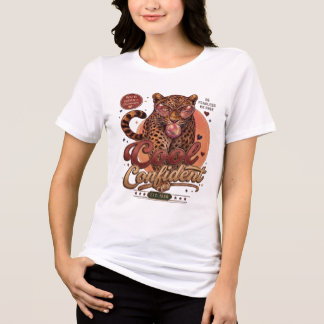 Retro Leopard Cool Confident Streetwear Tri-Blend Shirt