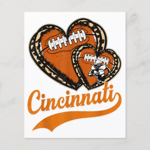 Retro Leopard Heart Cincinnati Football Lover