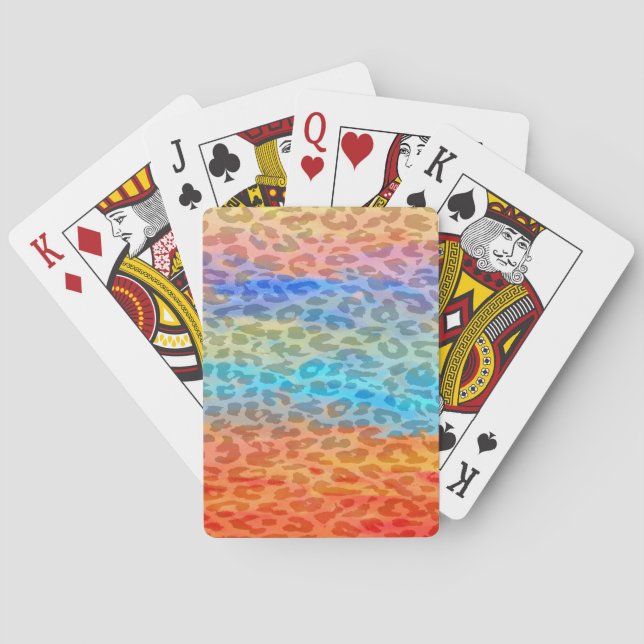 Retro Leopard Print Skin 2 Poker Cards (Back)