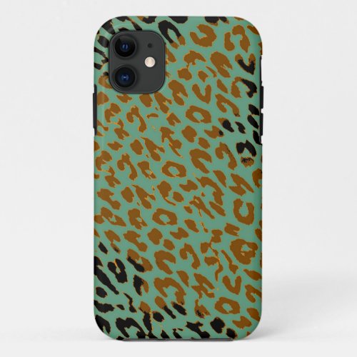 Retro Leopard Print Skin 3 iPhone 11 Case