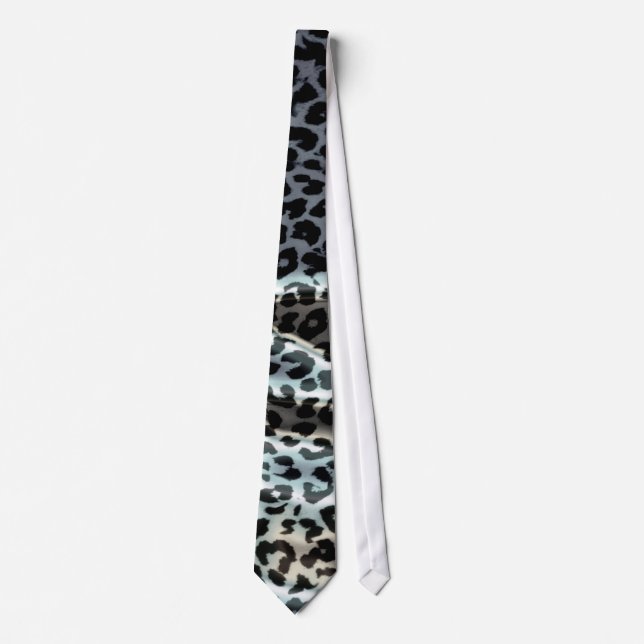 Retro Leopard Print Skin (Black, Grey) Tie (Front)