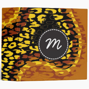 Retro Leopard Print Skin Fur Custom Monogram Binder