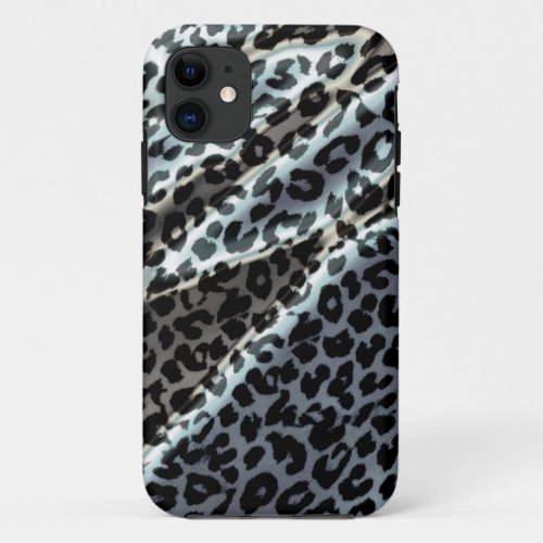 Retro Leopard Print Skin Grey Black iPhone 11 Case