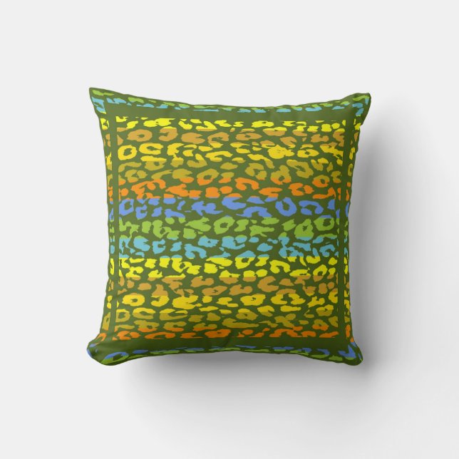 Retro Leopard Print Skin Pattern Throw Pillow (Front)