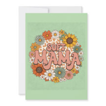 Retro Leopard Print "Soft Mama" Floral Graphic Des
