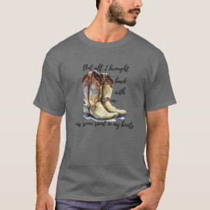 Retro Leopard Sand In My Boot Western Country Cowg T-Shirt