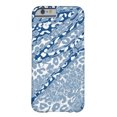 Retro Leopard Skin Blue White Barely There iPhone 6 Case