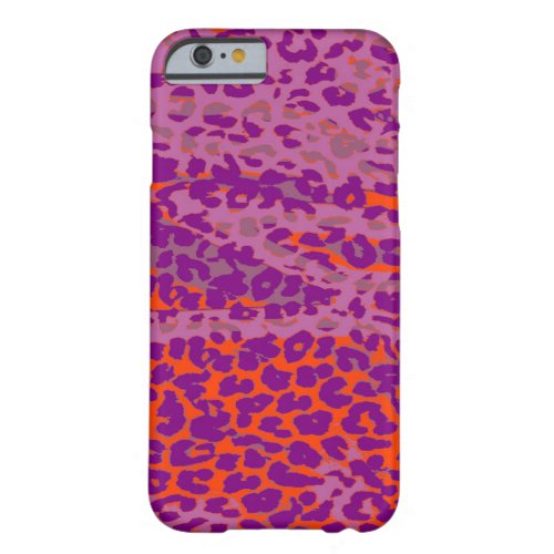 Retro Leopard Skin Orange Purple Barely There iPhone 6 Case