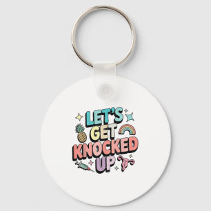 Retro Let’s Get Knocked Up Ivf Fertility Transfer Keychain