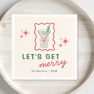 Retro Let’s Get Merry Christmas Party Napkins