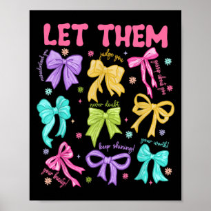 Retro Let Them Jesus Christian Colorful Coquette B Poster