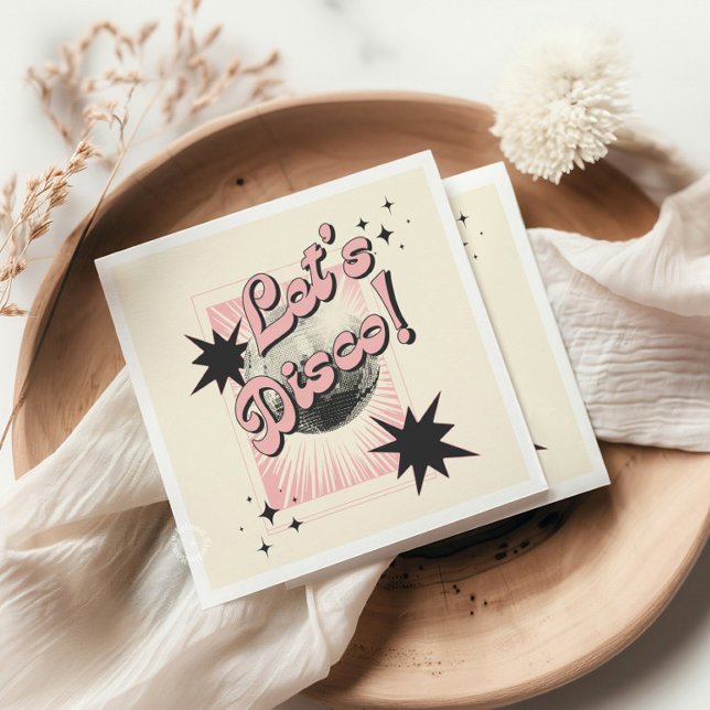 Retro Let's Disco Birthday Backdrop Napkins (Creator Uploaded)