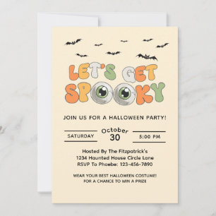 Retro Lets Get Spooky Costume Halloween Party Invitation