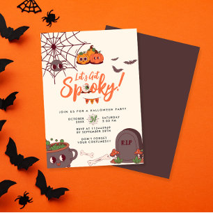 Retro Let's Get Spooky Halloween Party Invitation