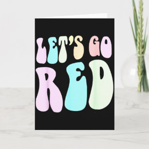 Retro Lets Go Red Team War Game Summer Camp Heart Card