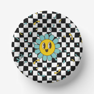 Retro Let's Party Daisy Birthday Paper Bowls