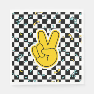 Retro Let's Party Peace Sign Birthday Napkins
