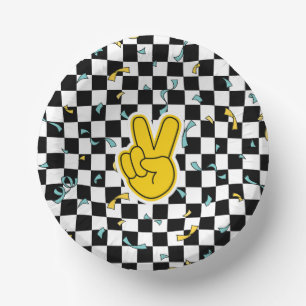 Retro Let's Party Peace Sign Birthday Paper Bowls