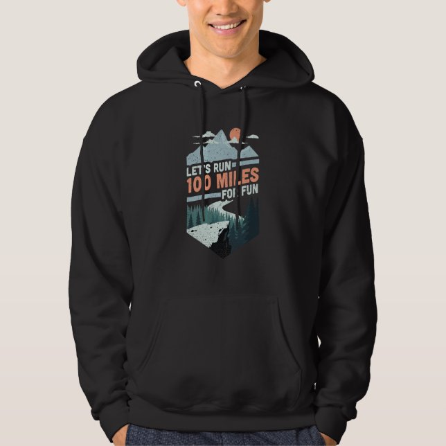 Retro Lets Run For Fun Marathon Runner Summit Runn Hoodie (Front)