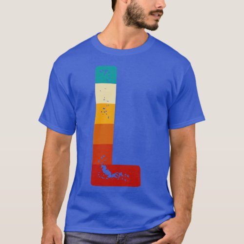 Retro Letter L Monogram Alphabet Lovers Kids Men W T_Shirt