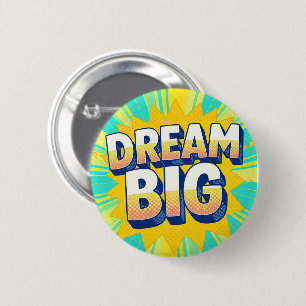 Retro lettering dream big text button