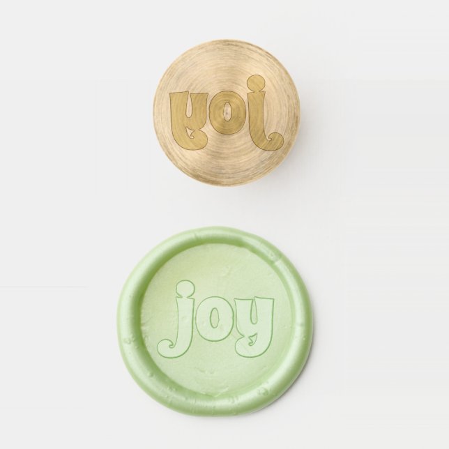 Retro Lettering Joy Christmas Wax Seal Stamp (Stamped)