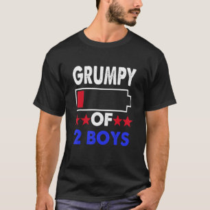Retro Leveled Up To Grumpy of 2 Video Gamer Father T-Shirt