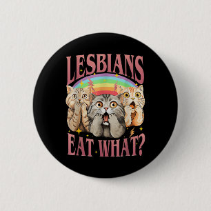 Retro Lgbt Eat What Cat Lesbian Pride Month Equal Button