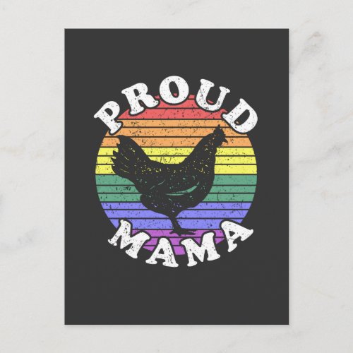 Retro LGBT Proud Chicken Mama T_Shirt Postcard