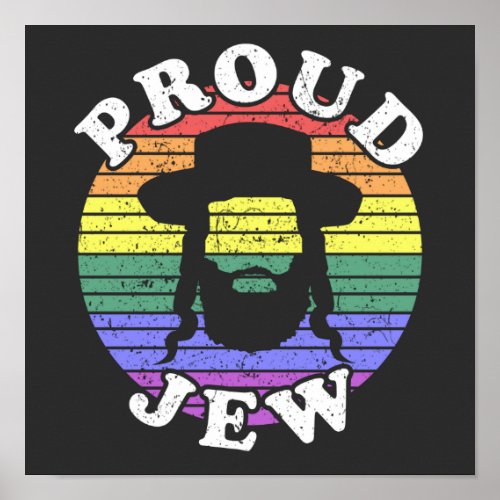 Retro LGBT Proud Jew Jewish T_Shirt Poster