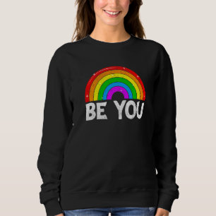 Retro LGBT Rainbow Pride Gay Month Be LGBT You Clo Sweatshirt