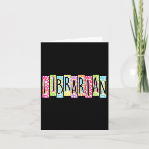 Retro Librarian Therapy Back To School Colorful Gr Card