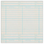 Retro Library Book Date Due Card Fabric