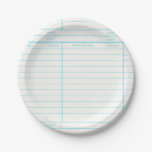 Retro Library Book Date Due Card Paper Plates