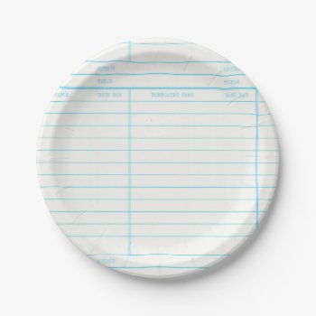 Retro Library Book Date Due Card Paper Plates by EndlessVintage at Zazzle