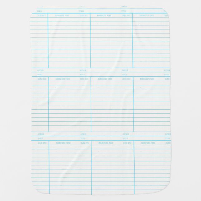 Retro Library Book Date Due Card Swaddle Blanket (Front)