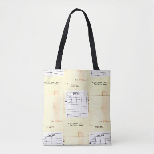 Retro Library Book Date Due Card Tote Bag