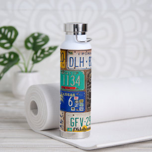 Retro License Plate Collection  Water Bottle