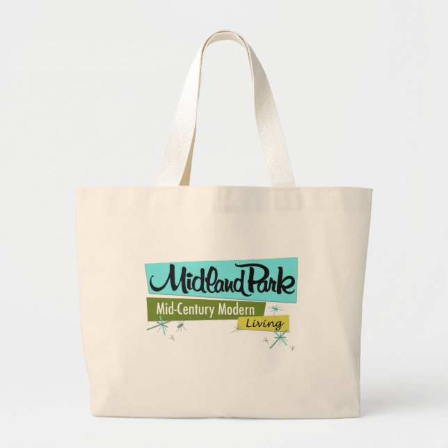 Retro-licious Mid-Century Modern Large Tote Bag (Front)