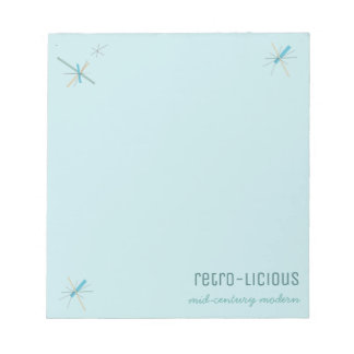 Retro-licious Mid-Century Modern Notepad - blue