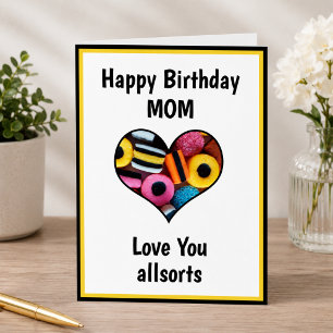 Retro Licorice Allsorts Mom Birthday Card