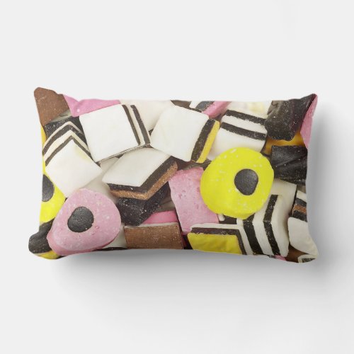 Retro Licorice Candy Lumbar Pillow