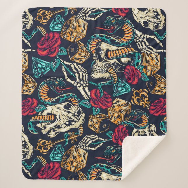 Retro Lifestyle Sherpa Blanket (Front)