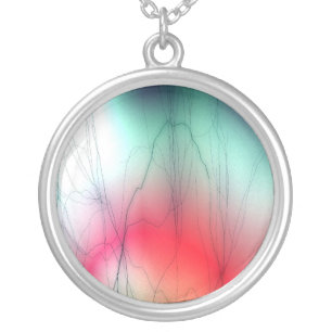 retro lighning silver plated necklace
