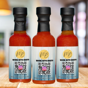 Retro Light Blue Instagram Qr Code Promotional  Hot Sauces