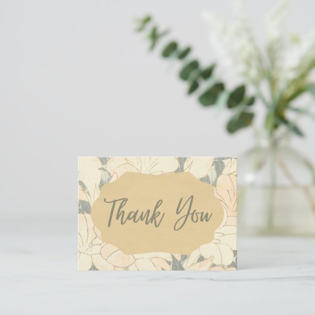 Retro Light Floral Print Note Card (Standing Front)