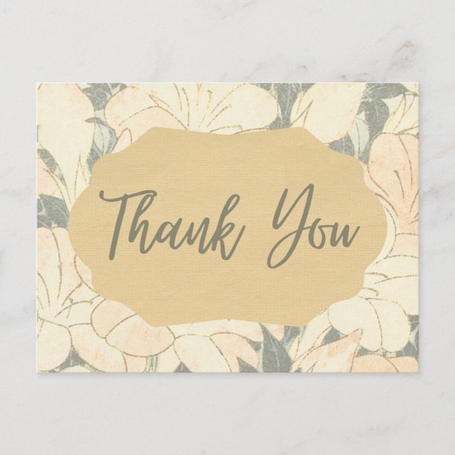 Retro Light Floral Print Postcard (Front)